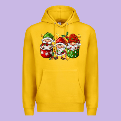 Coffee Cup Santa Gnomies Premium Hoodie Designed By Fadigitalartstudio