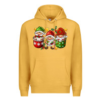 Mustard coffee cup santa gnomies Premium Hoodie - FaDigitalArtStudio