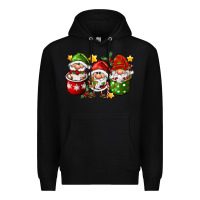 Black coffee cup santa gnomies Premium Hoodie - FaDigitalArtStudio