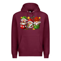 Burgundy coffee cup santa gnomies Premium Hoodie - FaDigitalArtStudio