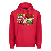 Cardinal coffee cup santa gnomies Premium Hoodie - FaDigitalArtStudio