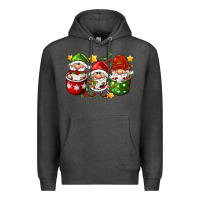 Charcoal Heather coffee cup santa gnomies Premium Hoodie - FaDigitalArtStudio