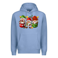 Colony Blue coffee cup santa gnomies Premium Hoodie - FaDigitalArtStudio