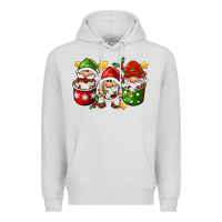 Dove Grey coffee cup santa gnomies Premium Hoodie - FaDigitalArtStudio