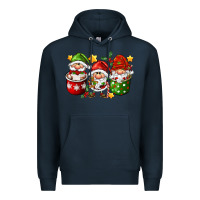Navy coffee cup santa gnomies Premium Hoodie - FaDigitalArtStudio