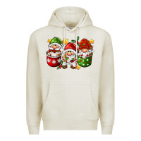 Oatmeal Heather coffee cup santa gnomies Premium Hoodie - FaDigitalArtStudio