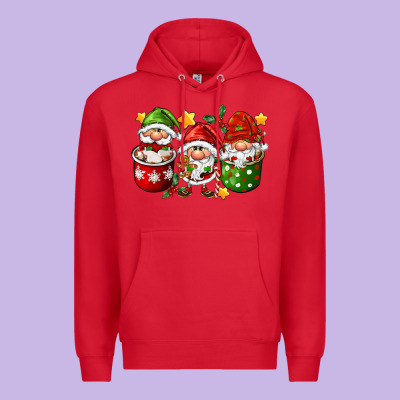 Coffee Cup Santa Gnomies Premium Hoodie Designed By Fadigitalartstudio