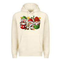 Sandshell coffee cup santa gnomies Premium Hoodie - FaDigitalArtStudio