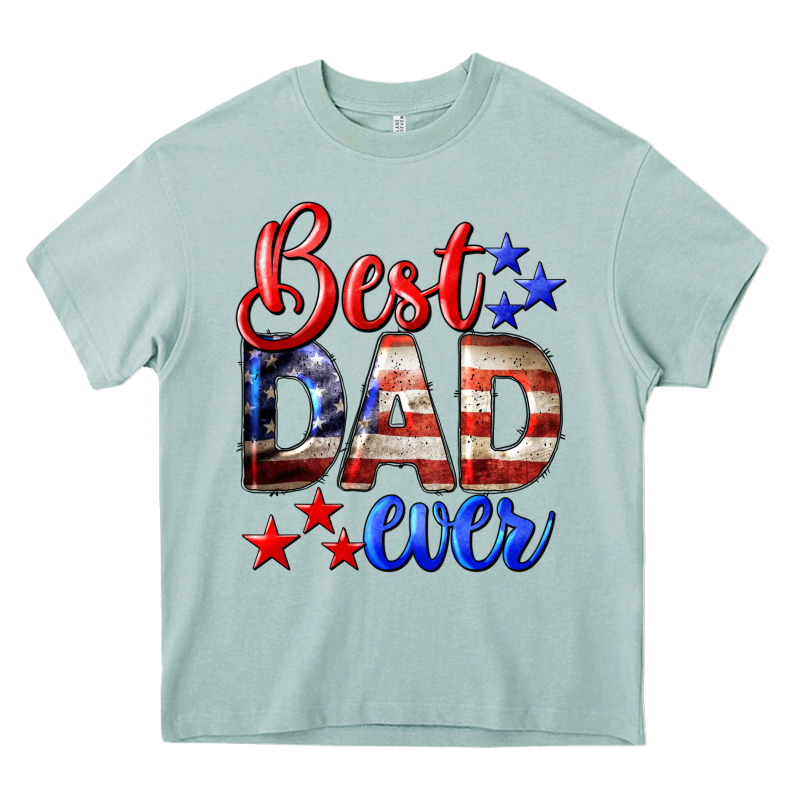 Best Dad Ever 4th Of July Heavy Core Tee by LillyAllenDesigns | Teevron