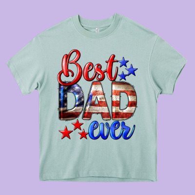 Best Dad Ever 4th Of July Heavy Core Tee Designed By Lillyallendesigns