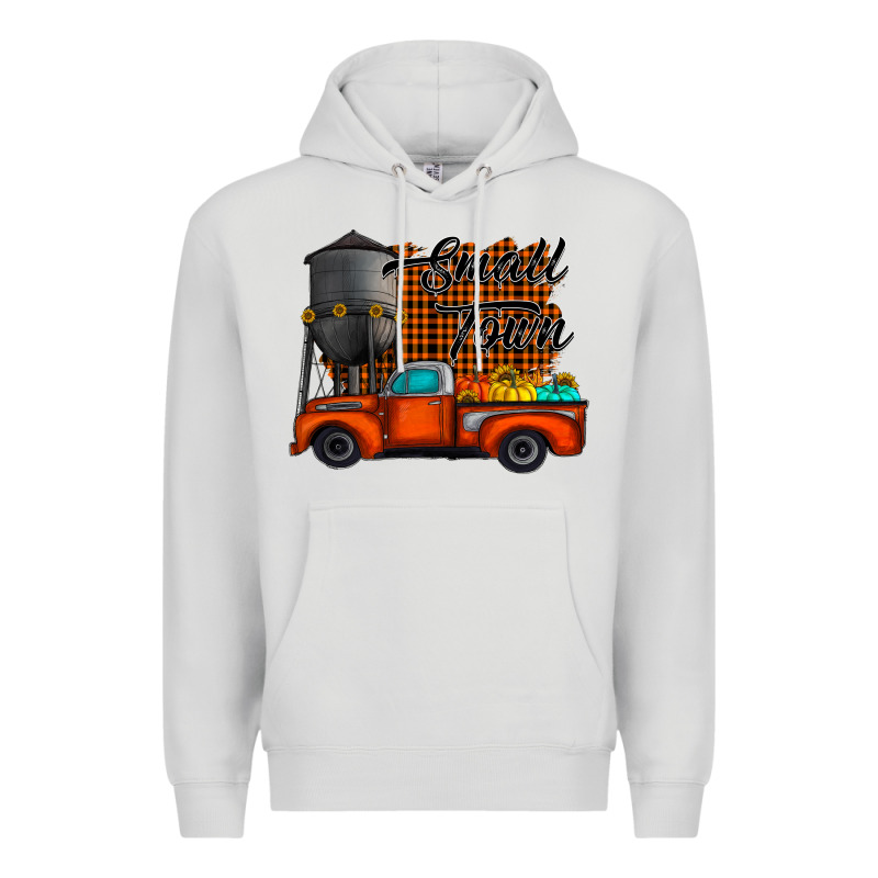 Small Town Fall Premium Hoodie by CowhideDigitalArt | Teevron
