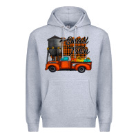 Heather Grey small town fall Premium Hoodie - CowhideDigitalArt