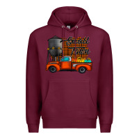 Burgundy small town fall Premium Hoodie - CowhideDigitalArt