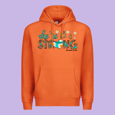 She Is Strong Premium Hoodie Designed By Hra Design Shop
