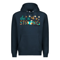 Navy she is strong Premium Hoodie - HRA Design Shop
