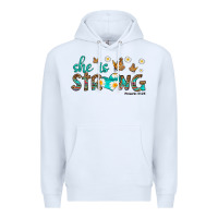 White she is strong Premium Hoodie - HRA Design Shop
