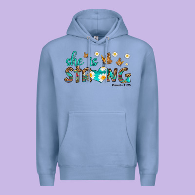 She Is Strong Premium Hoodie Designed By Hra Design Shop