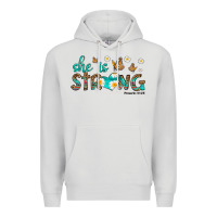 Dove Grey she is strong Premium Hoodie - HRA Design Shop