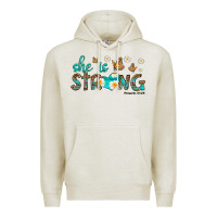 Oatmeal Heather she is strong Premium Hoodie - HRA Design Shop