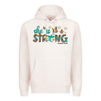 Pale Pink she is strong Premium Hoodie - HRA Design Shop
