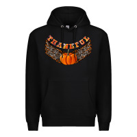Black Thankful Premium Hoodie - CowhideDigitalArt