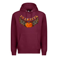 Burgundy Thankful Premium Hoodie - CowhideDigitalArt