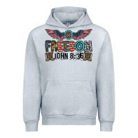 Heather Grey freedom john Urban Hoodie - CowhideDigitalArt