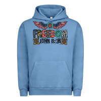 Pigment Pebble Blue freedom john Urban Hoodie - CowhideDigitalArt