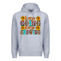 Heather Grey keep going keep growing Premium Hoodie - HRA Design Shop