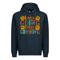 Navy keep going keep growing Premium Hoodie - HRA Design Shop