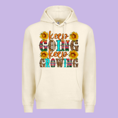 Keep Going Keep Growing Premium Hoodie Designed By Hra Design Shop