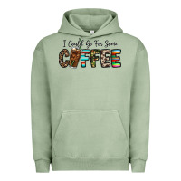 Pigment Oil Green i could go for some coffee Urban Hoodie - CowhideDigitalArt