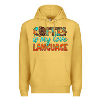Antique Gold coffee is my love language Premium Hoodie - HRA Design Shop
