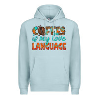 Blue Mist coffee is my love language Premium Hoodie - HRA Design Shop