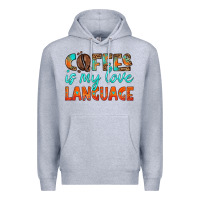 Heather Grey coffee is my love language Premium Hoodie - HRA Design Shop