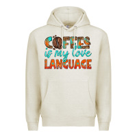 Oatmeal Heather coffee is my love language Premium Hoodie - HRA Design Shop