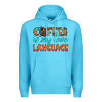 Ocean Blue coffee is my love language Premium Hoodie - HRA Design Shop