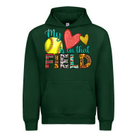 Forest Green my heart is on that field softball Urban Hoodie - HRA Design Shop