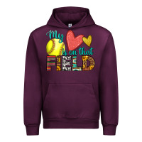 Mauve Wine my heart is on that field softball Urban Hoodie - HRA Design Shop