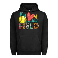 Pigment Black my heart is on that field softball Urban Hoodie - HRA Design Shop