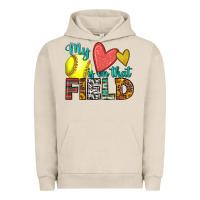 Pigment French Oak my heart is on that field softball Urban Hoodie - HRA Design Shop