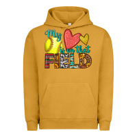 Pigment Peanut Butter my heart is on that field softball Urban Hoodie - HRA Design Shop