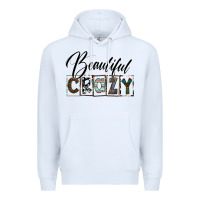 White beatiful crazy Premium Hoodie - SublimationCraftShop