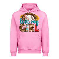 Fuchsia Pink love my girl baseball Urban Hoodie - HRA Design Shop