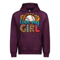 Mauve Wine love my girl baseball Urban Hoodie - HRA Design Shop