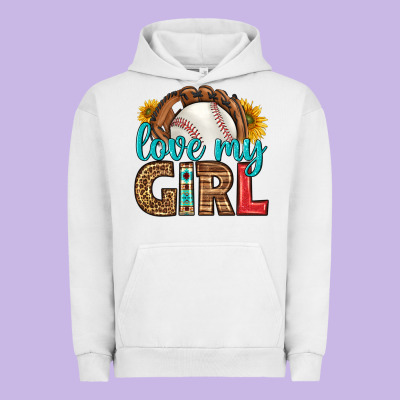 Love My Girl Baseball Urban Hoodie Designed By Hra Design Shop