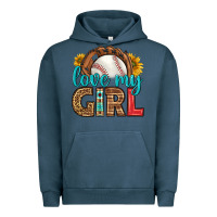 Pigment Midnight Navy love my girl baseball Urban Hoodie - HRA Design Shop