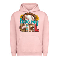Pigment Salmon love my girl baseball Urban Hoodie - HRA Design Shop