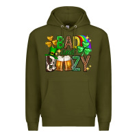 Army Green Bad and boozy st. patricks day Premium Hoodie - Neo Western