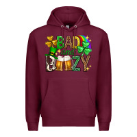 Burgundy Bad and boozy st. patricks day Premium Hoodie - Neo Western